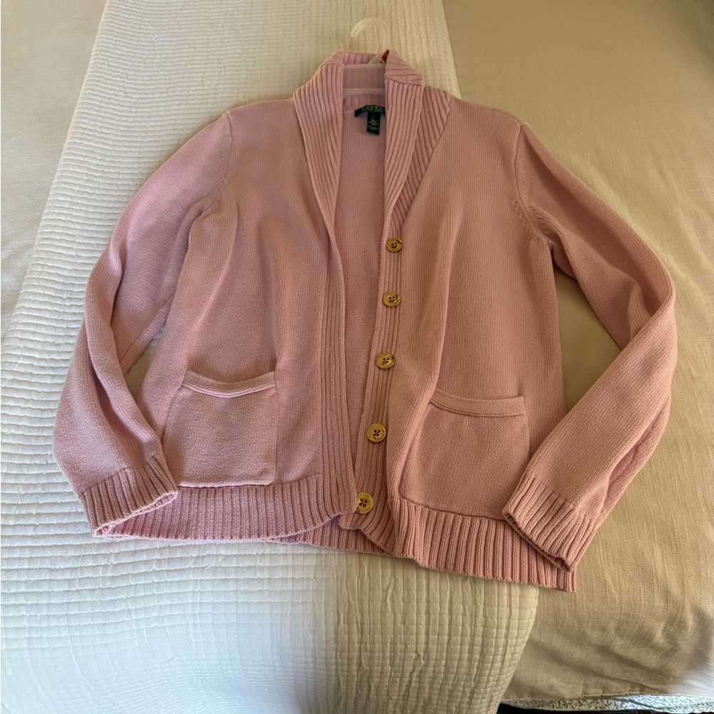 Pink Ralph Lauren cardigan